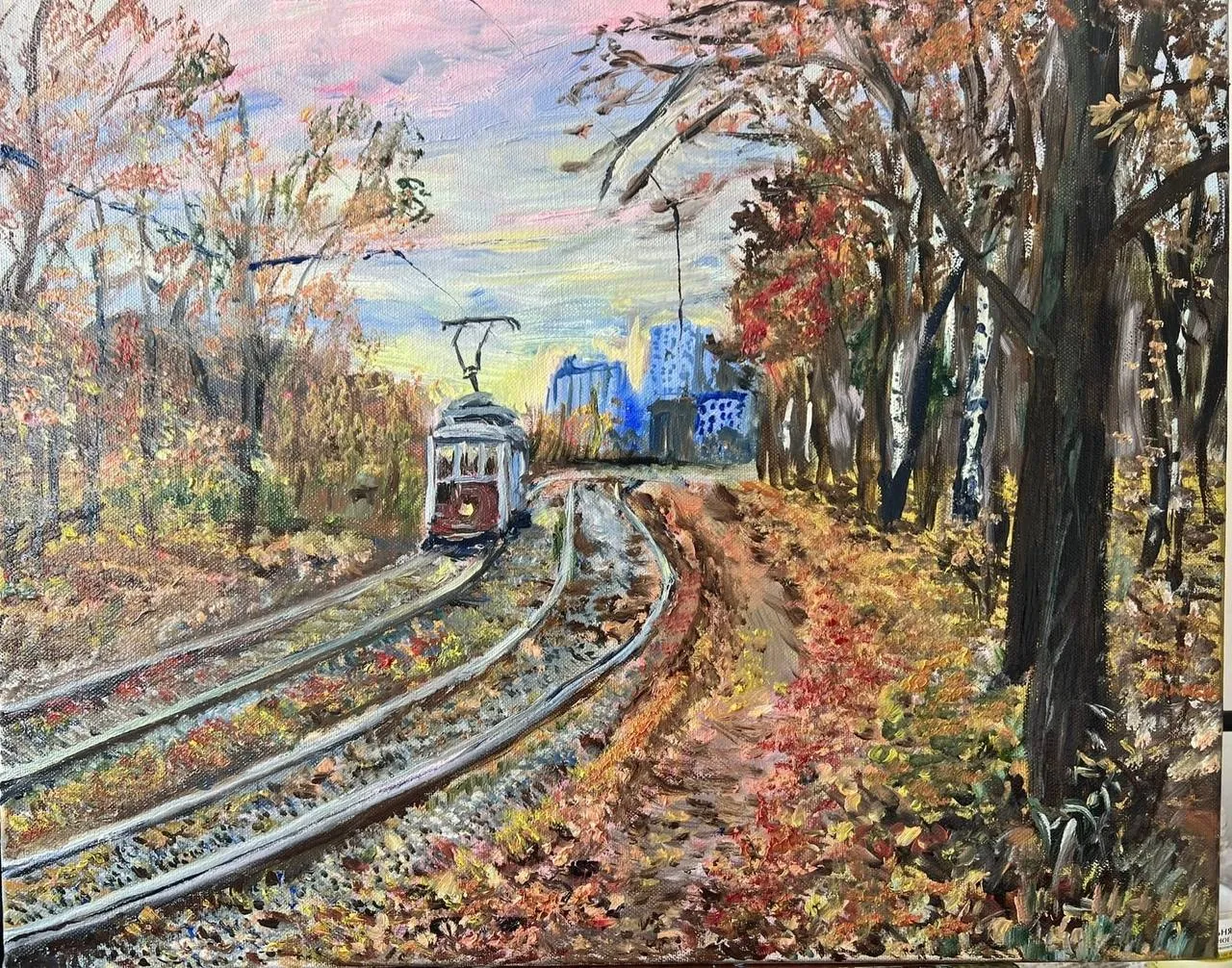 Autumn tram in Prague